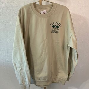 Athletics Department- Pickleball Tan Crewneck Sweater- Large